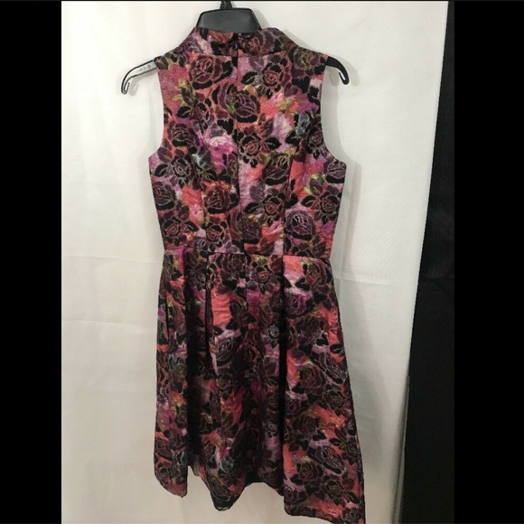 NEW Taylor Metallic Jacquard‎ Floral Fit & Flare Dress [SZ 4 ] - Picture 5 of 8